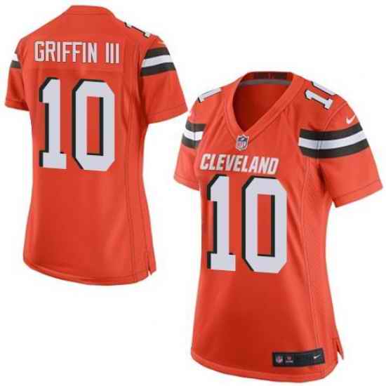 Nike Browns #10 Robert Griffin III Orange Alternate Womens Stitched NFL
